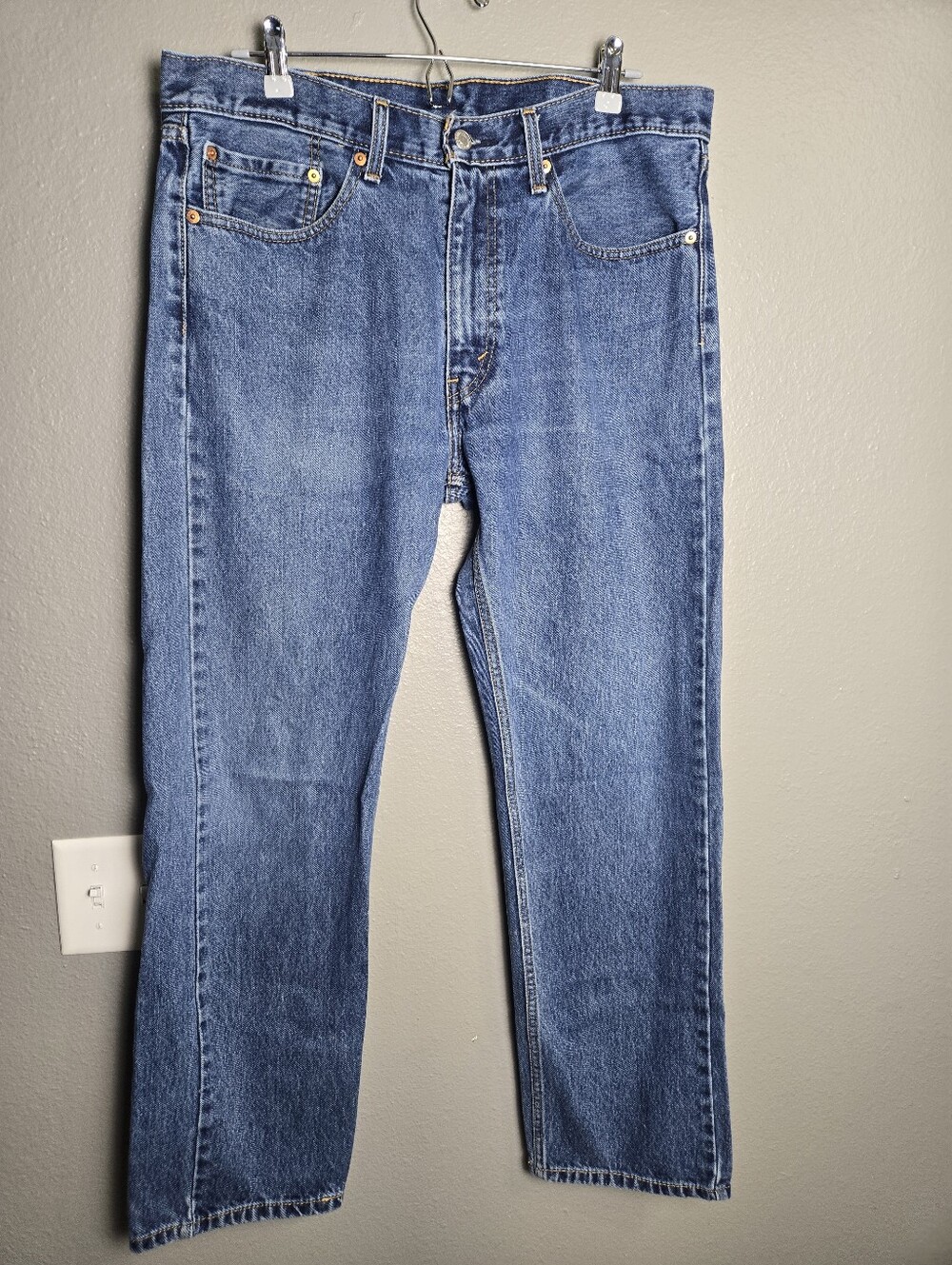 Levi's 505 Straight Jeans Blue Denim Size 36x32